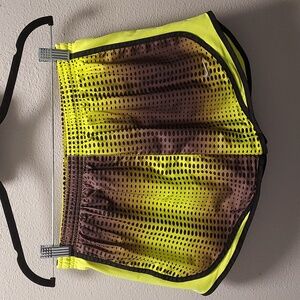 Nike Dri-Fit Black Neon Yellow Running Workout Exercise Gym Shorts Size Medium